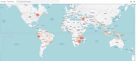 Exemplo do Google Flood Hub