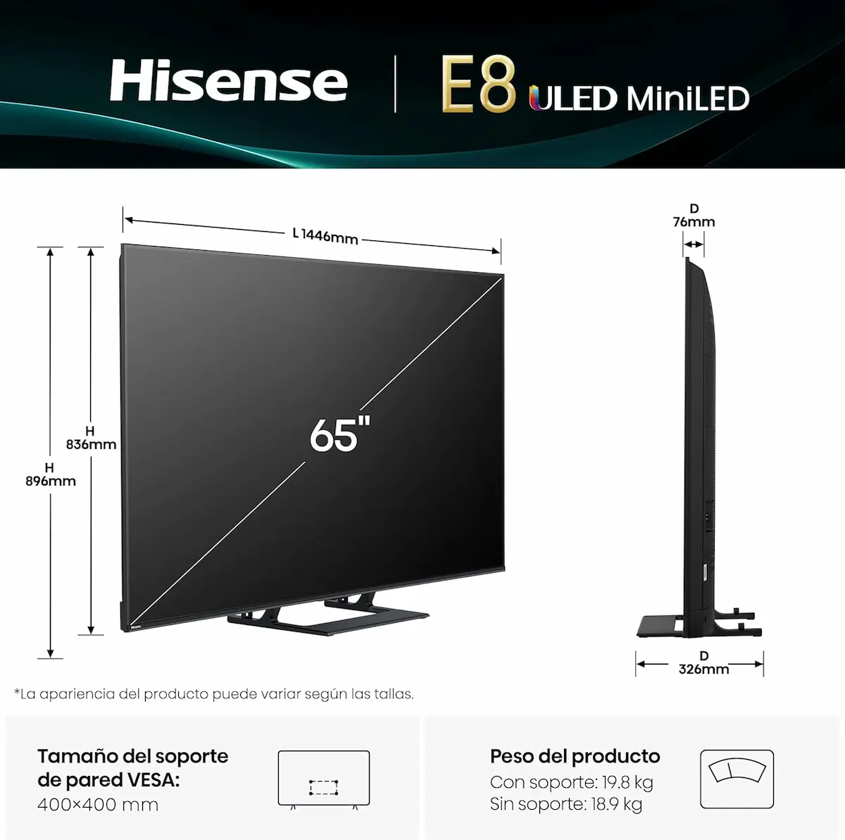  SmartTV Hisense 65E8Q