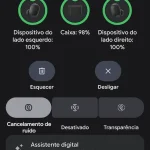 Menu geral em ambiente Android para os Sony WF-M1000XM6.