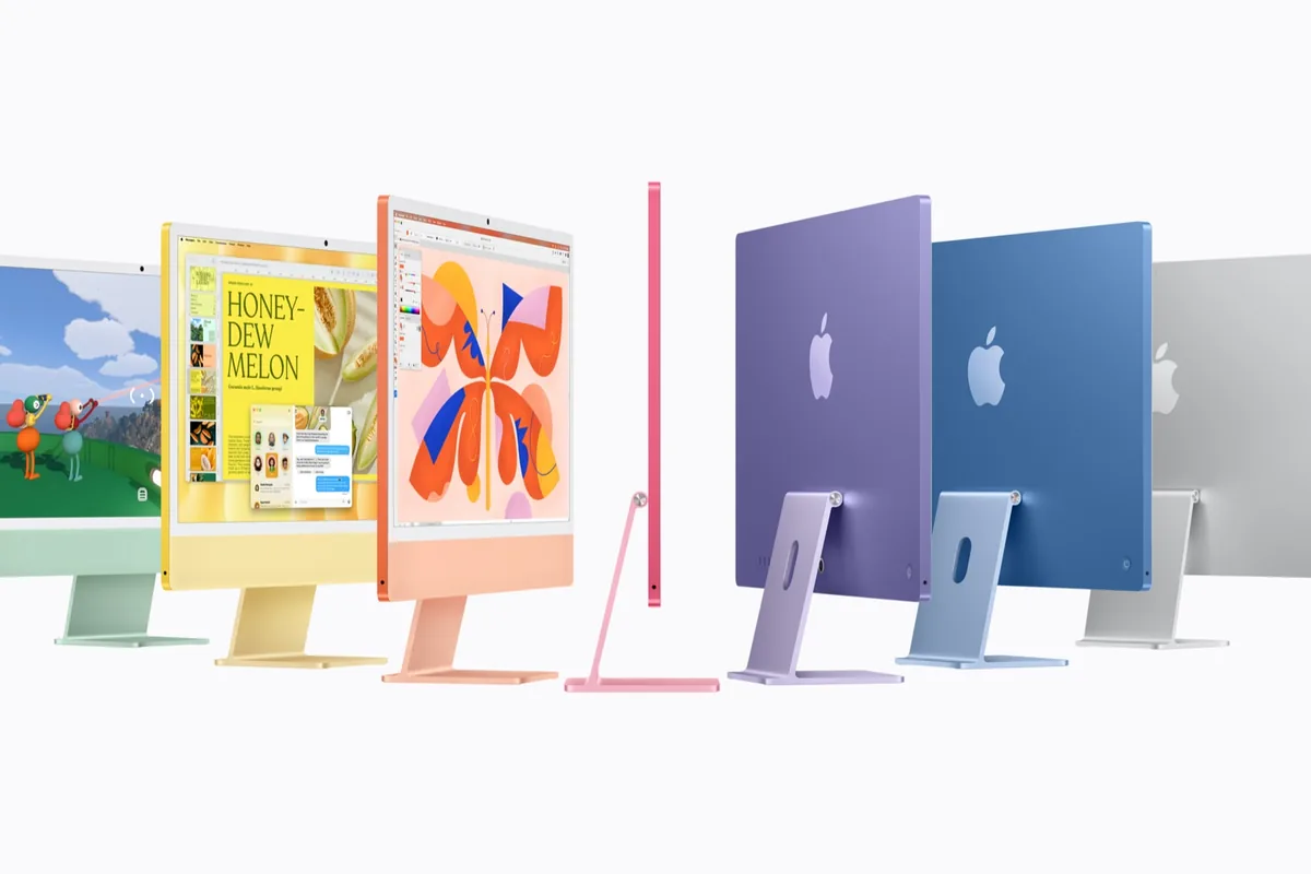 O novo iMac com chip M6 nas sete cores disponíveis